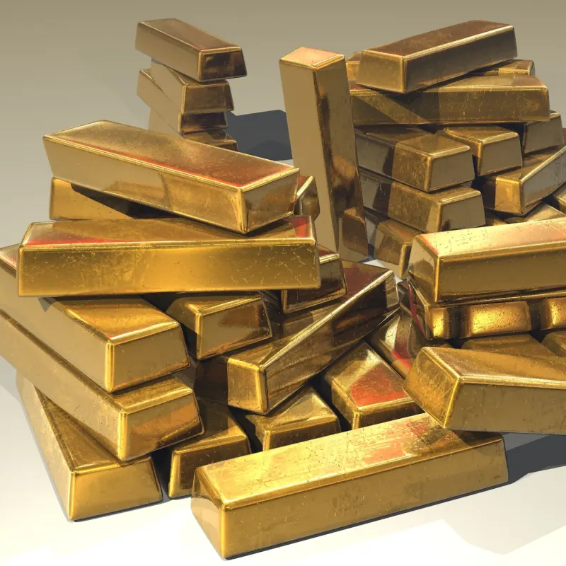 Pile of gleaming gold bars
