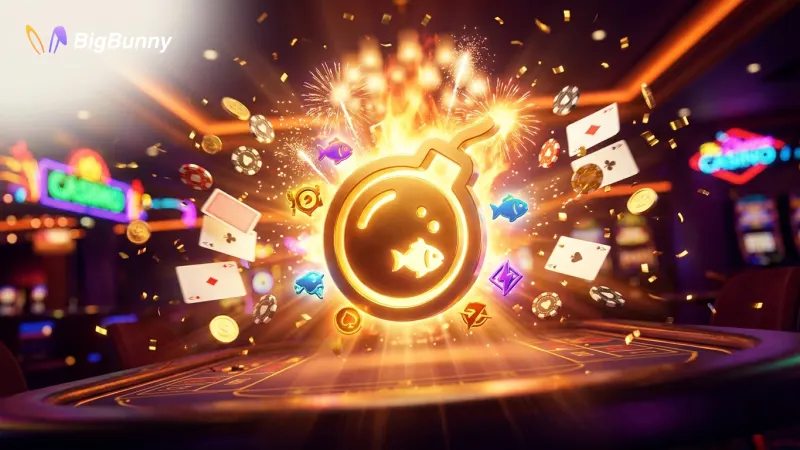Careful aiming maximizes BIGBUNNY Bombing Fishing scores with each explosion.