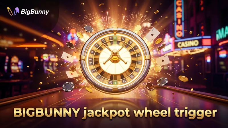 BIGBUNNY interface showing scatter wheel triggering jackpot mechanics.