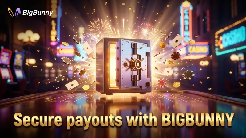 Calm casino atmosphere highlights the secure payout process.