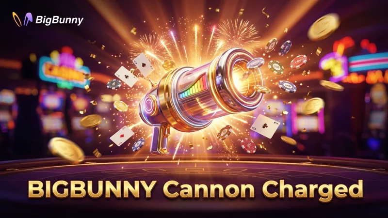 The BIGBUNNY laser cannon charges for a critical hit, aiming for a high-value fish.