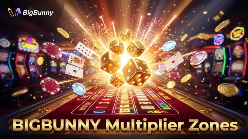 BIGBUNNY's Super Sic Bo table with potential multiplier spots clearly illuminated.