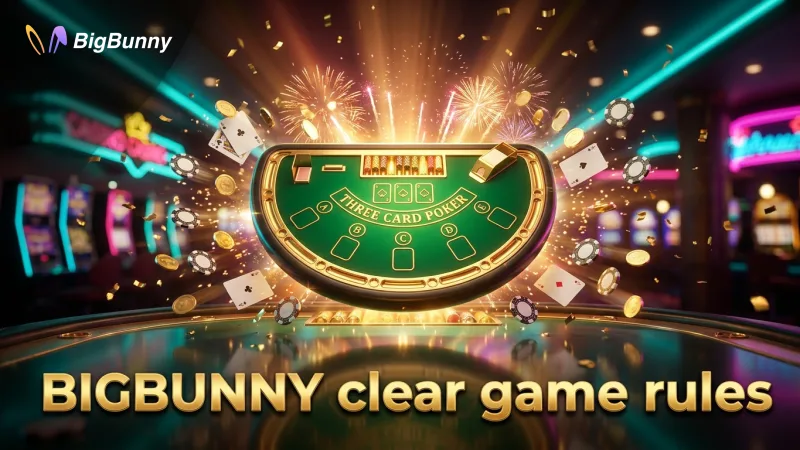 BIGBUNNY's live tables offer clear game rules, enhancing your Three Card Poker experience.